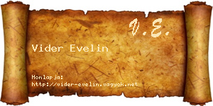 Vider Evelin névjegykártya